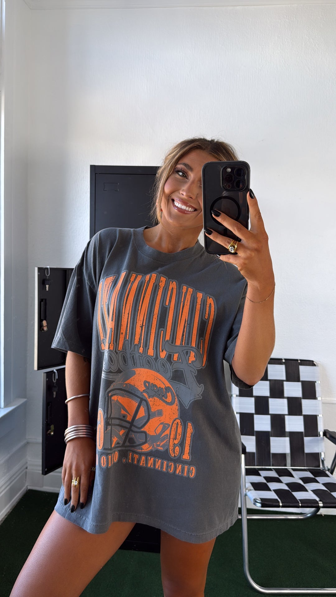 90's Cincinnati Football Vintage Oversized TShirt, Pepper