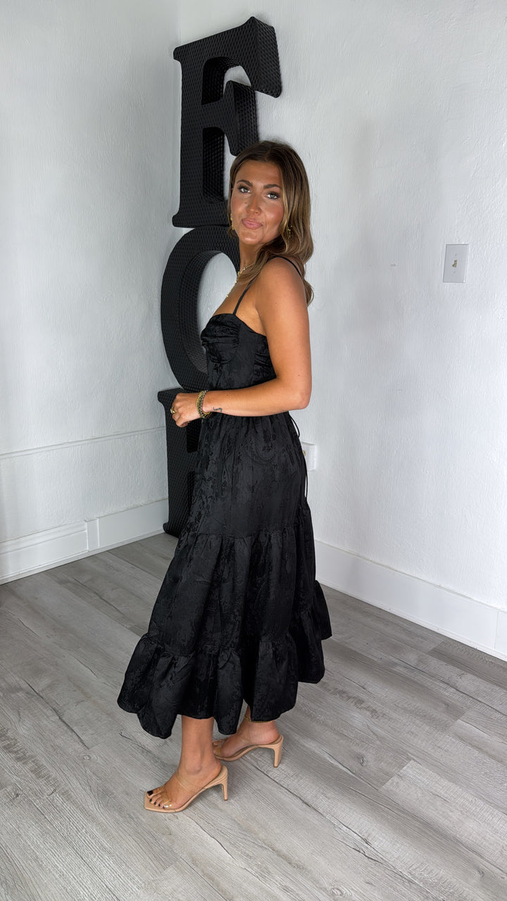 Throne Heart Lace Dress, Black