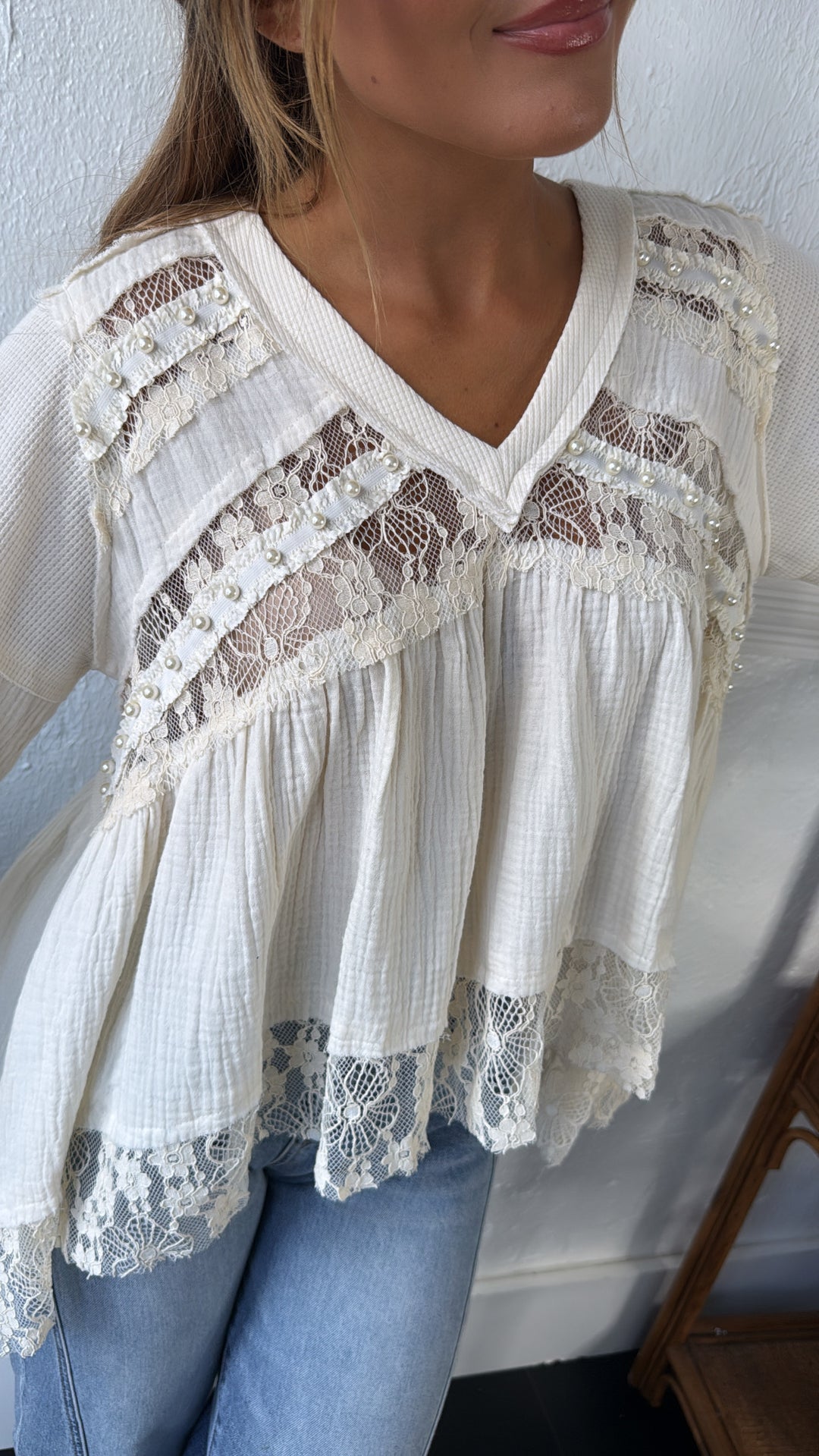 Coraline Lace Blouse, Natural