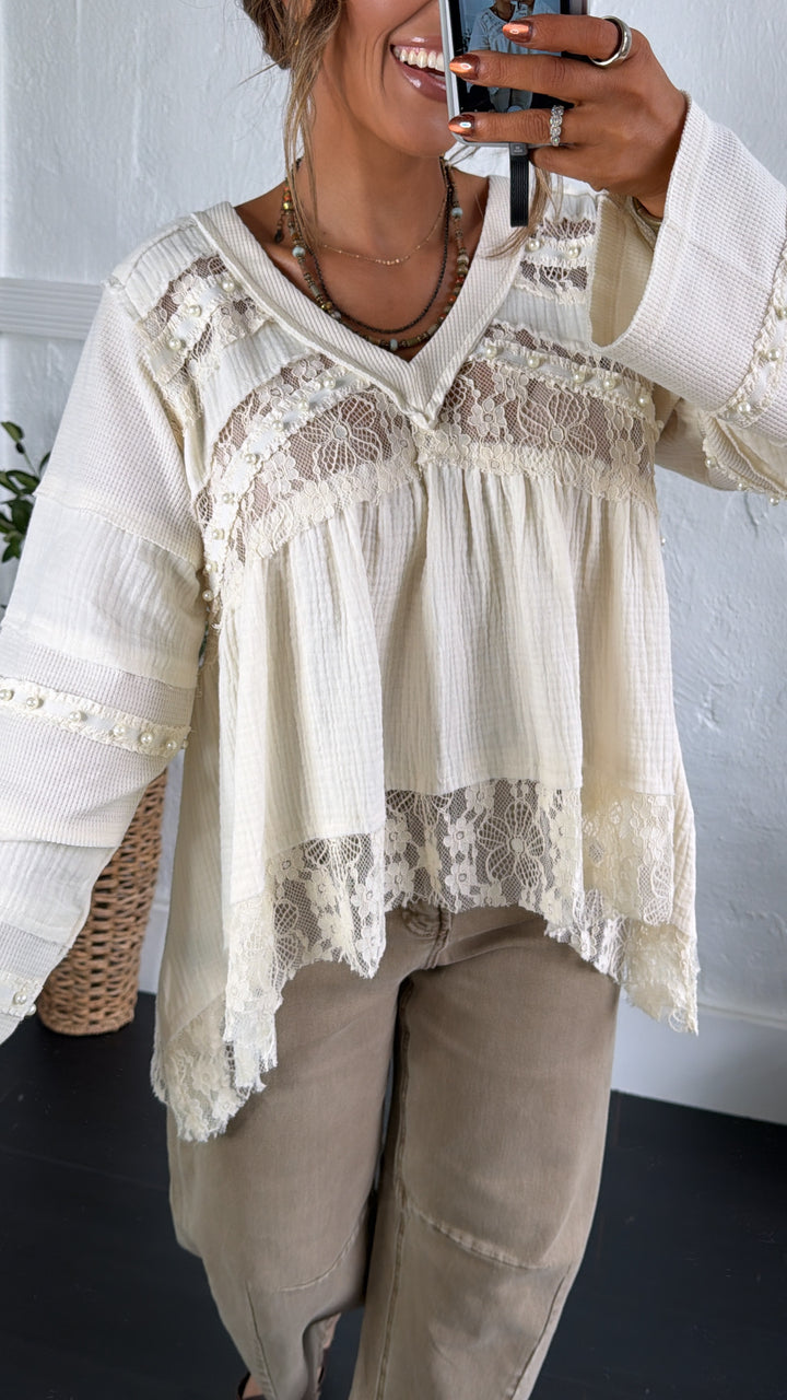 Coraline Lace Blouse, Natural