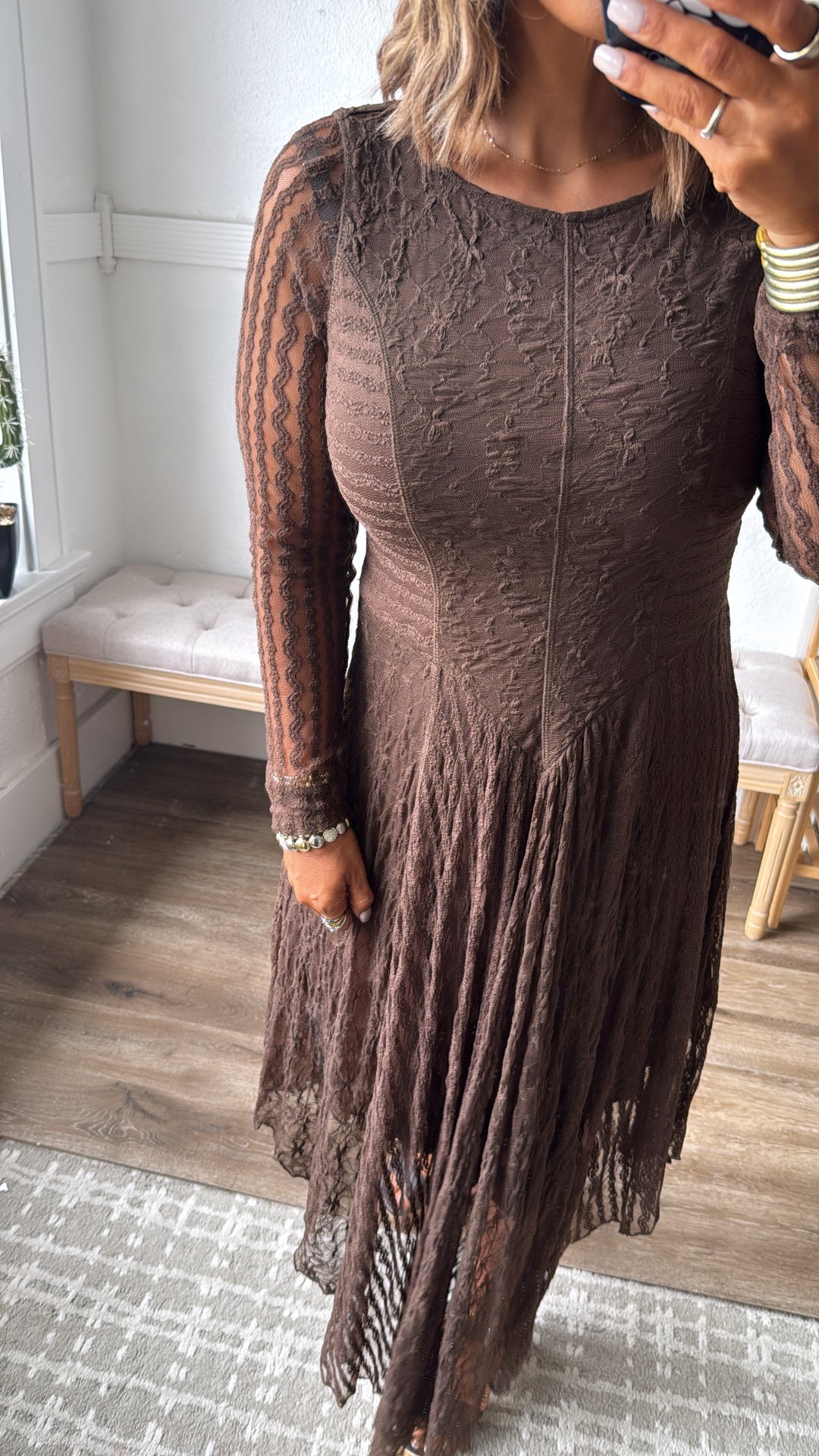Seraphina Lace Dress, Chocolate