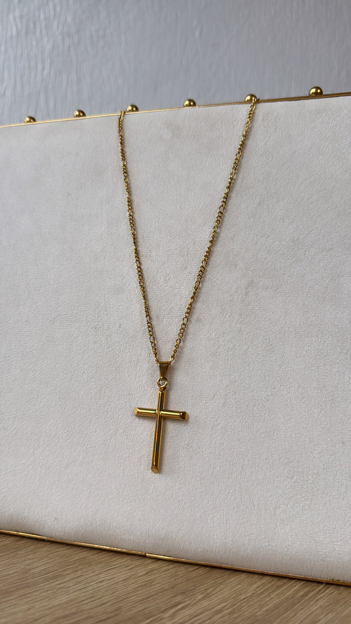 Large Cross Necklace, Gold