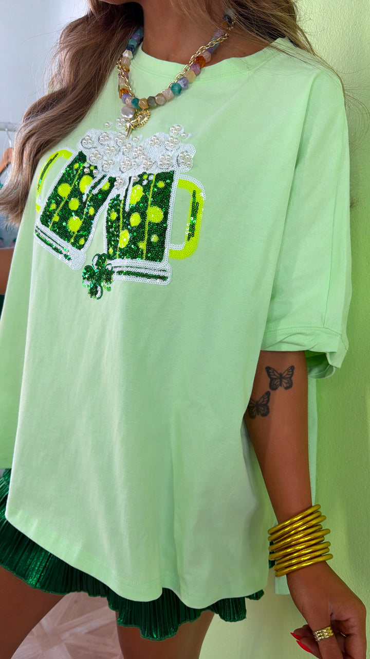 St.Patricks Day Sequin Top, Green