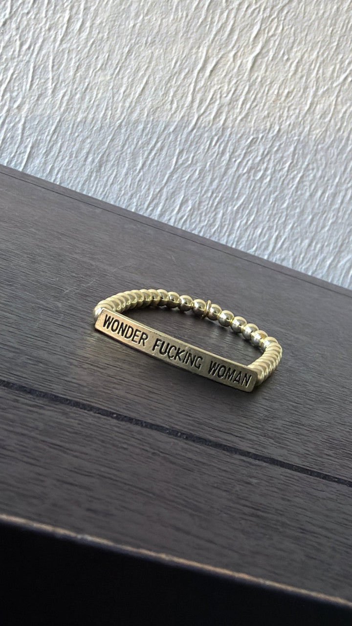 Wonder Woman Bracelet, Gold Bead
