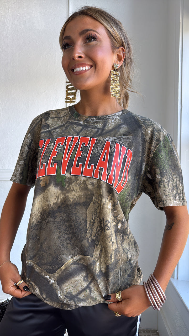 Camo Cleveland Graphic Tee, Orange/Camo