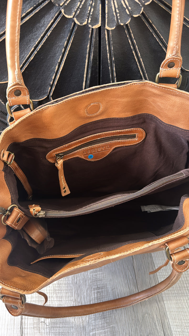 Rockaway Leather Tote, Tan Rustic