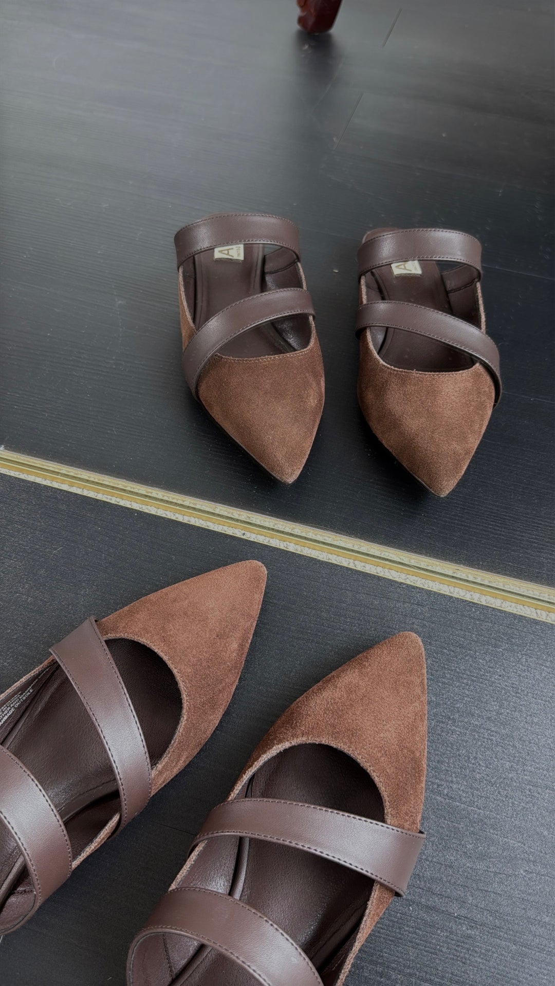 Roasted Almond Suede Mule, Chocolate