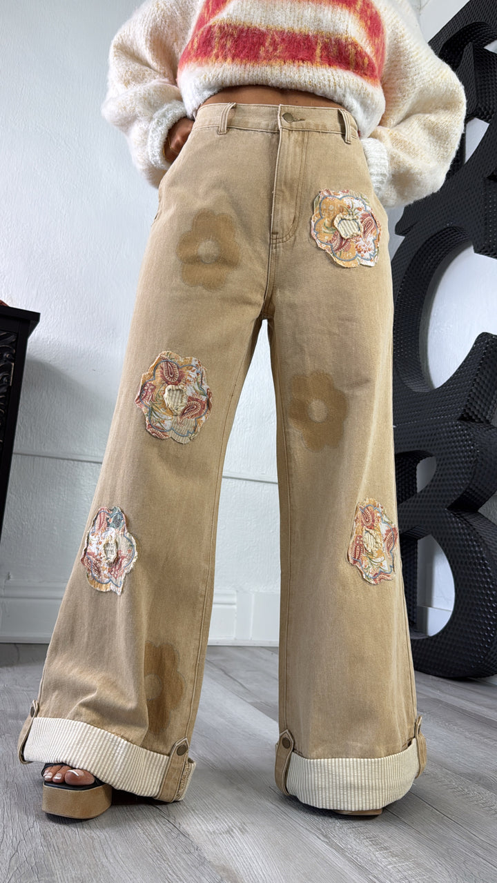 Mosswood Floral Pant, Sand