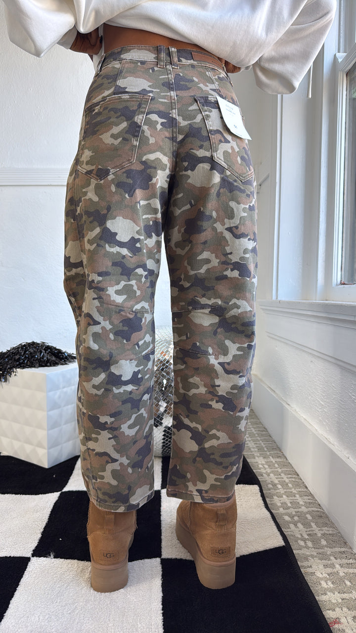 Gone Rouge Camo Washed Barrel Jeans