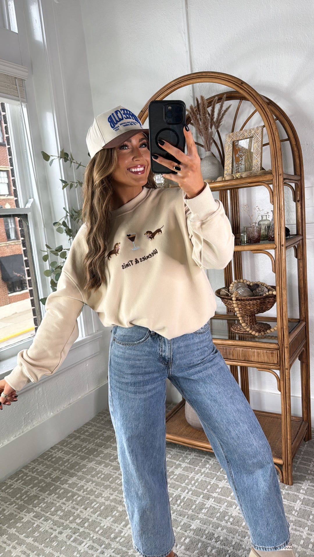 Weenies & Tinis Graphic Crewneck, Taupe
