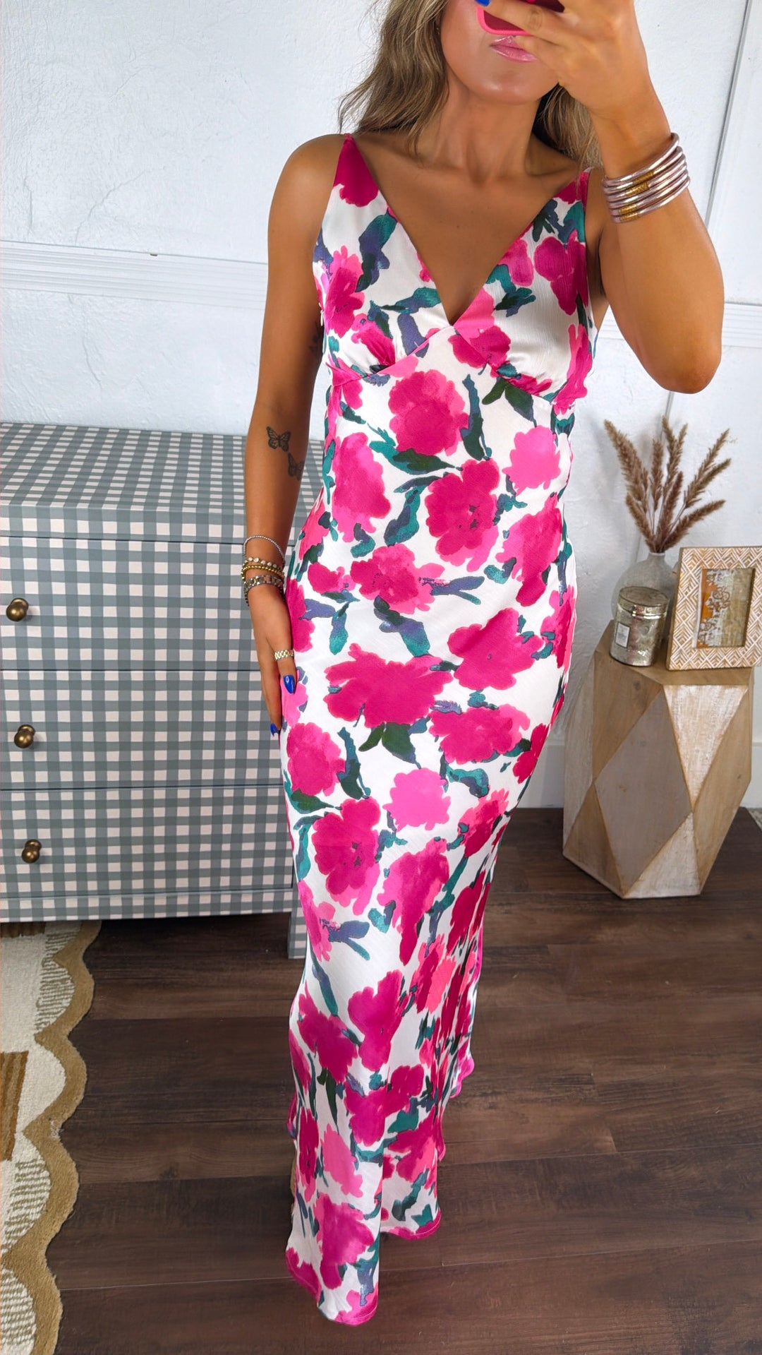 Garden Grace Maxi Dress, Pink Peony