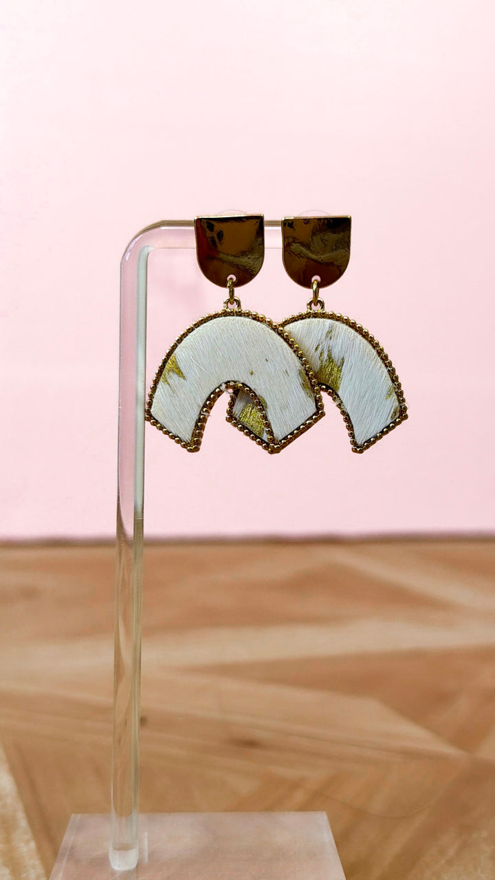 Golden Printed Earring, Gold