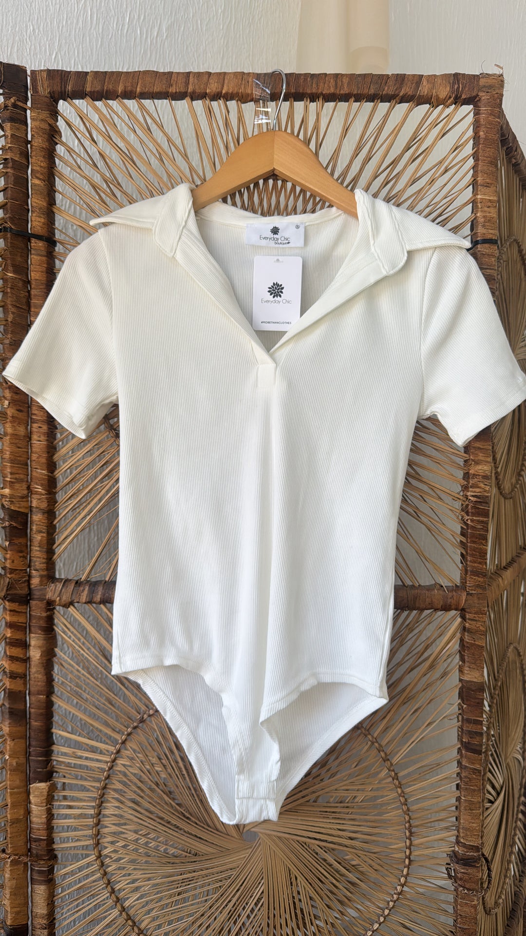 Up Late Ribbed Bodysuit, White