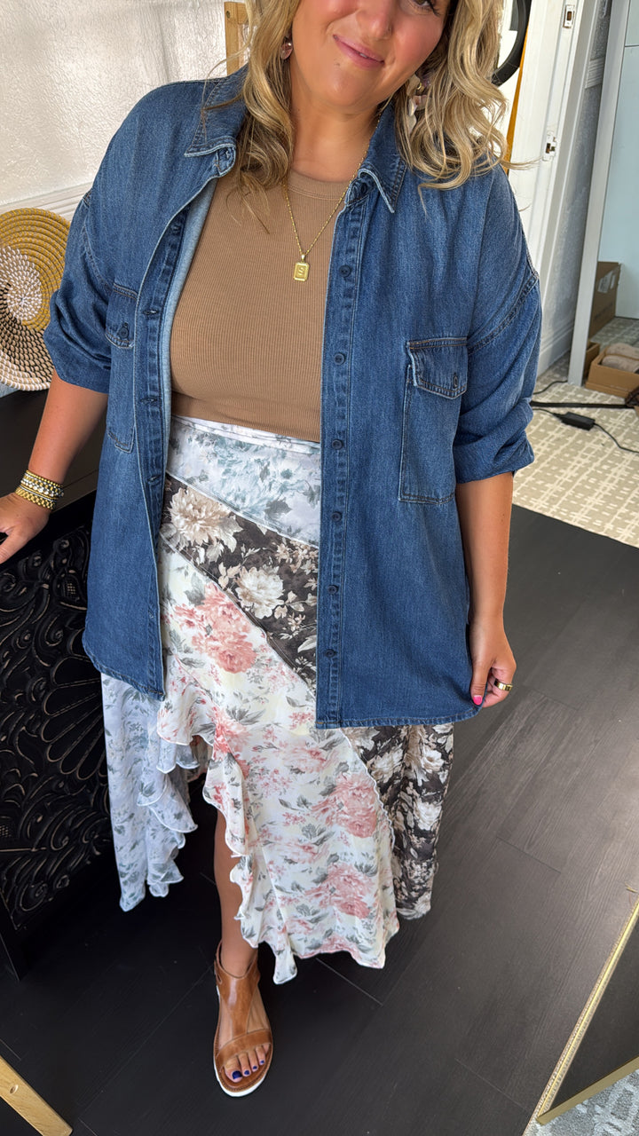 Cowboy Classic Denim Button Up, Risen Dark Wash