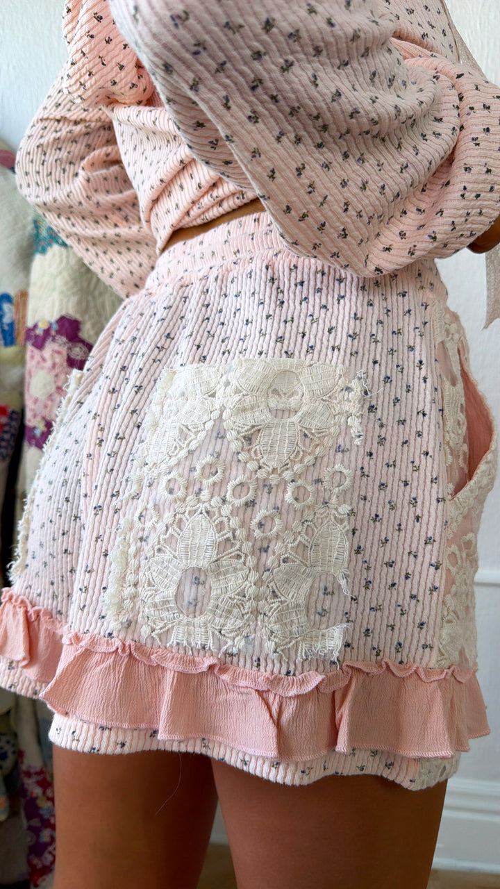 Sanibel Gauze Shorts, Pink Floral