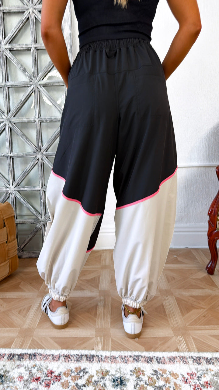 All In Comfort Windbreaker Joggers, Black/ White Pearl