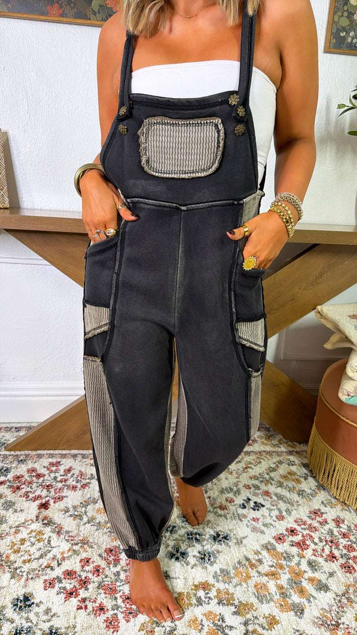 Simple Stitch Overall, Black/ Olive