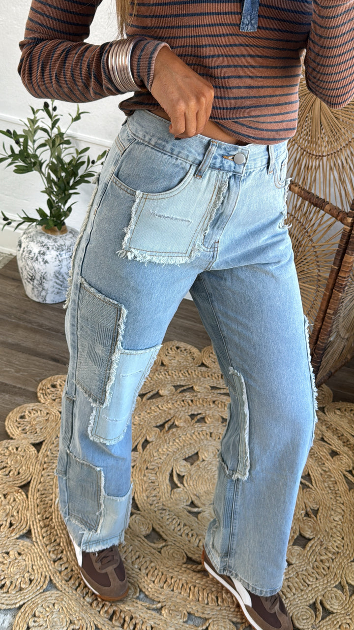 Patchwork Denim Jeans