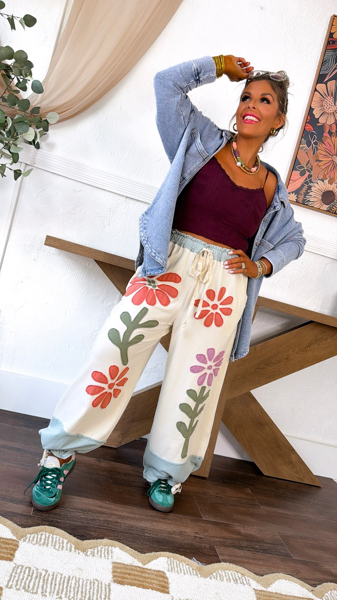 Through The Fields Patchwork Pants, Off White