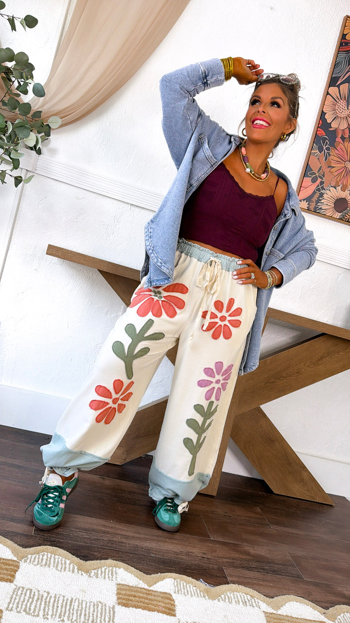 Through The Fields Patchwork Pants, Off White