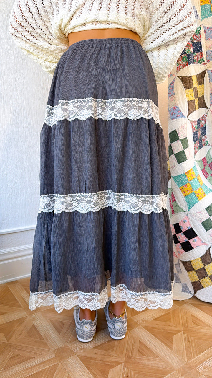 Stormy Meadow Maxi Skirt, Stone