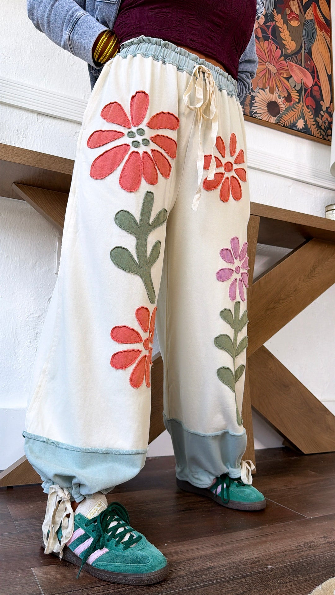 Through The Fields Patchwork Pants, Off White