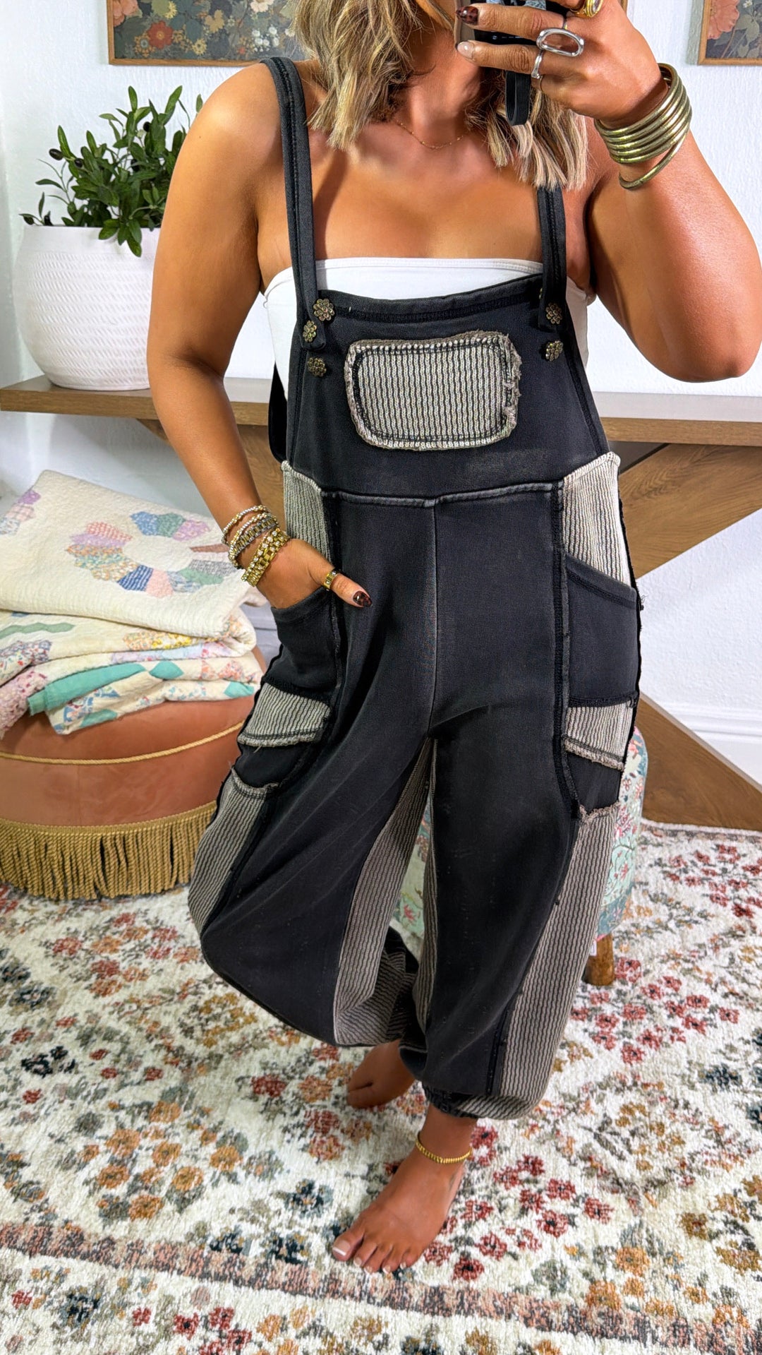 Simple Stitch Overall, Black/ Olive