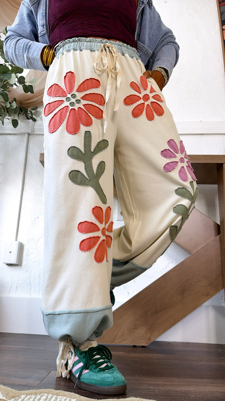 Through The Fields Patchwork Pants, Off White