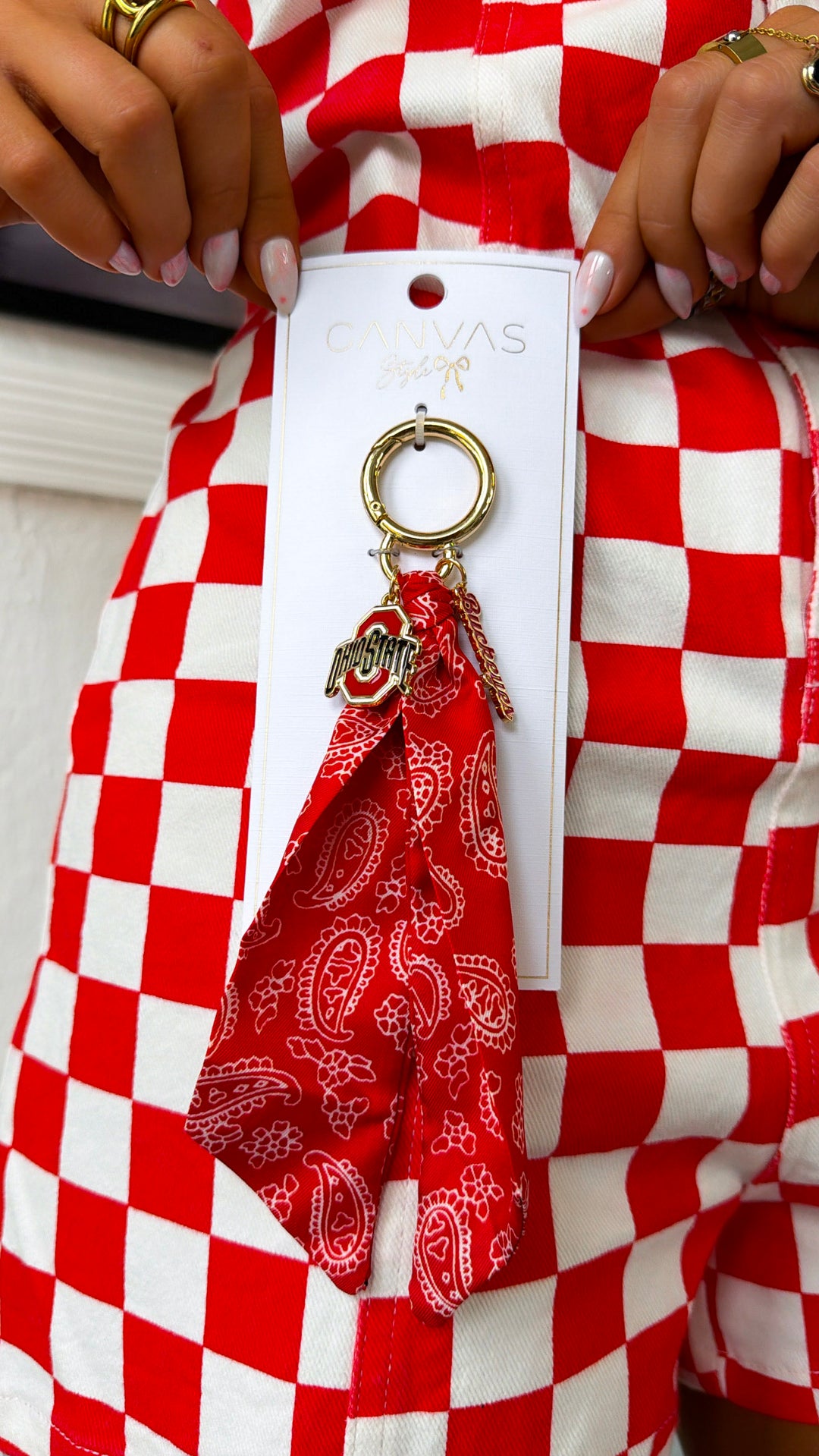 Buckeyes Logo Bandana Bag Charm