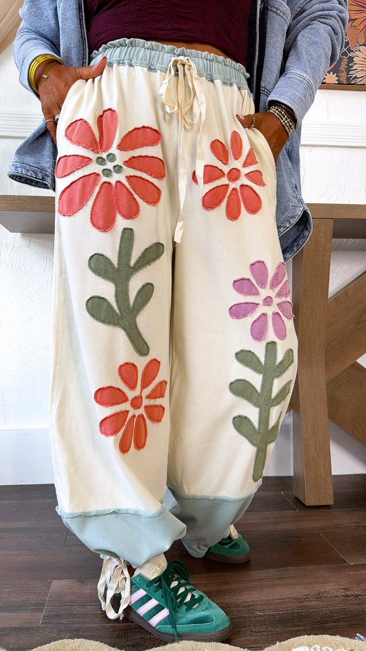 Through The Fields Patchwork Pants, Off White