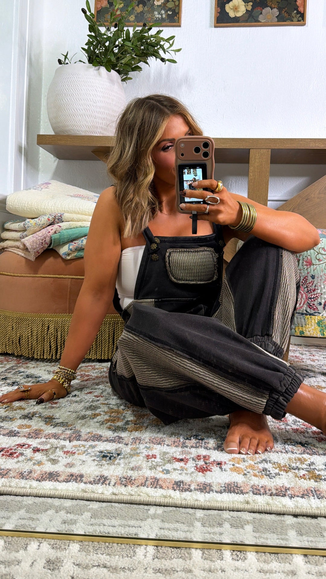 Simple Stitch Overall, Black/ Olive