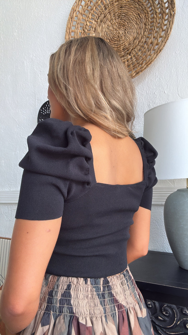 First Choice Puff Sleeve , Black