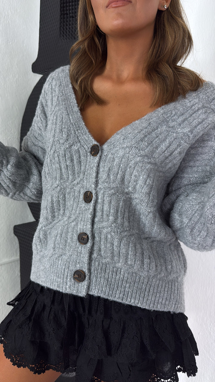 Applewood Knit Cardigan, Grey