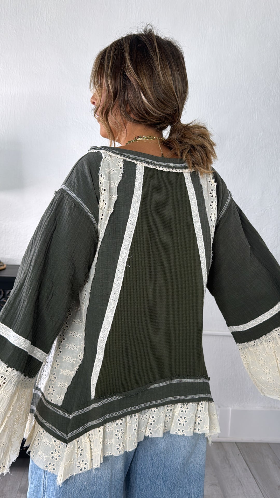 Sylvie Dainty Detailed Blouse, Olive