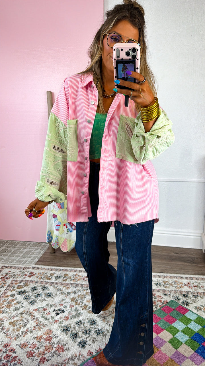 Sunbeam Stripe Jacket, Pink Multi