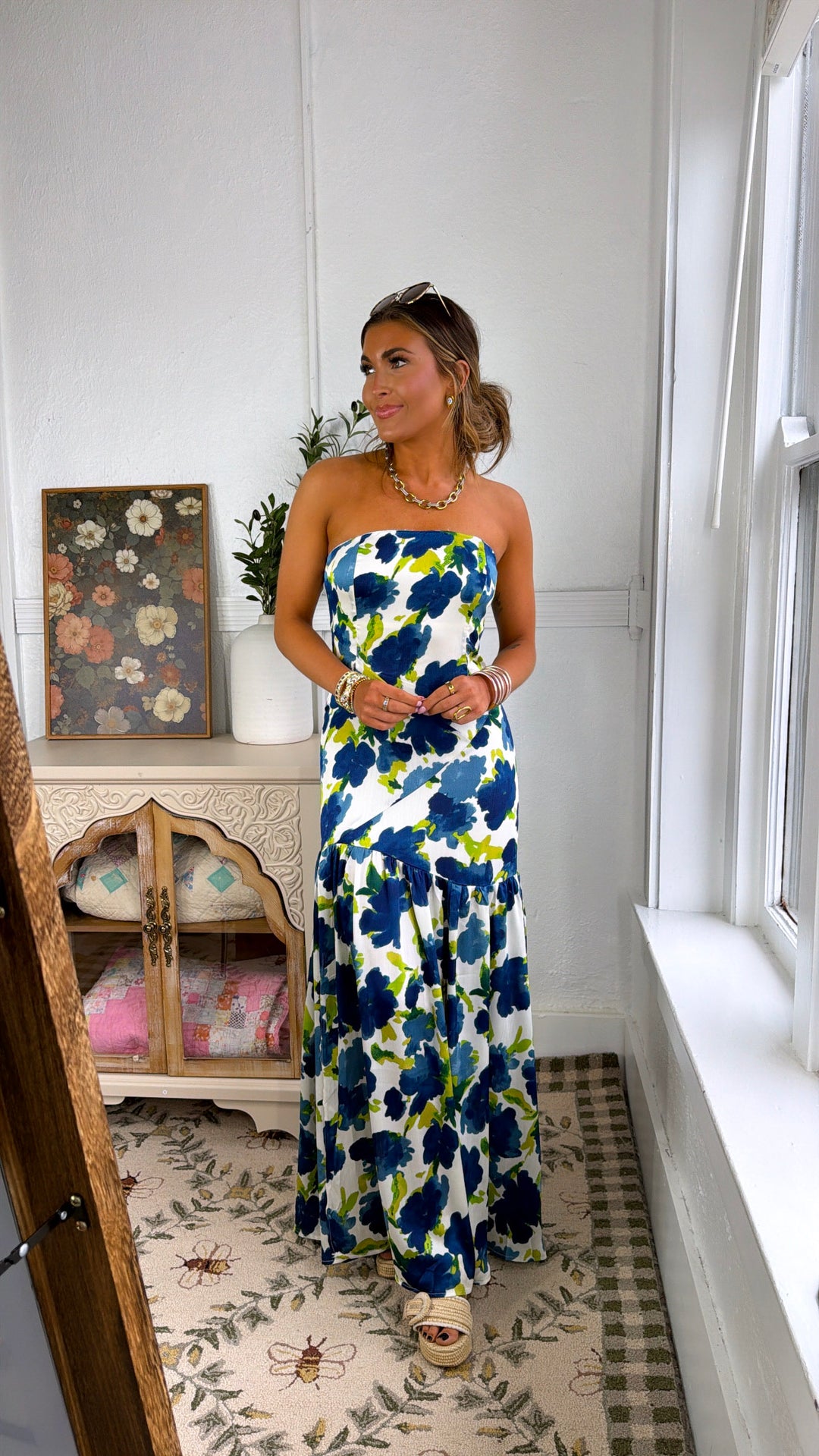 First Bloom Maxi Dress, Blue
