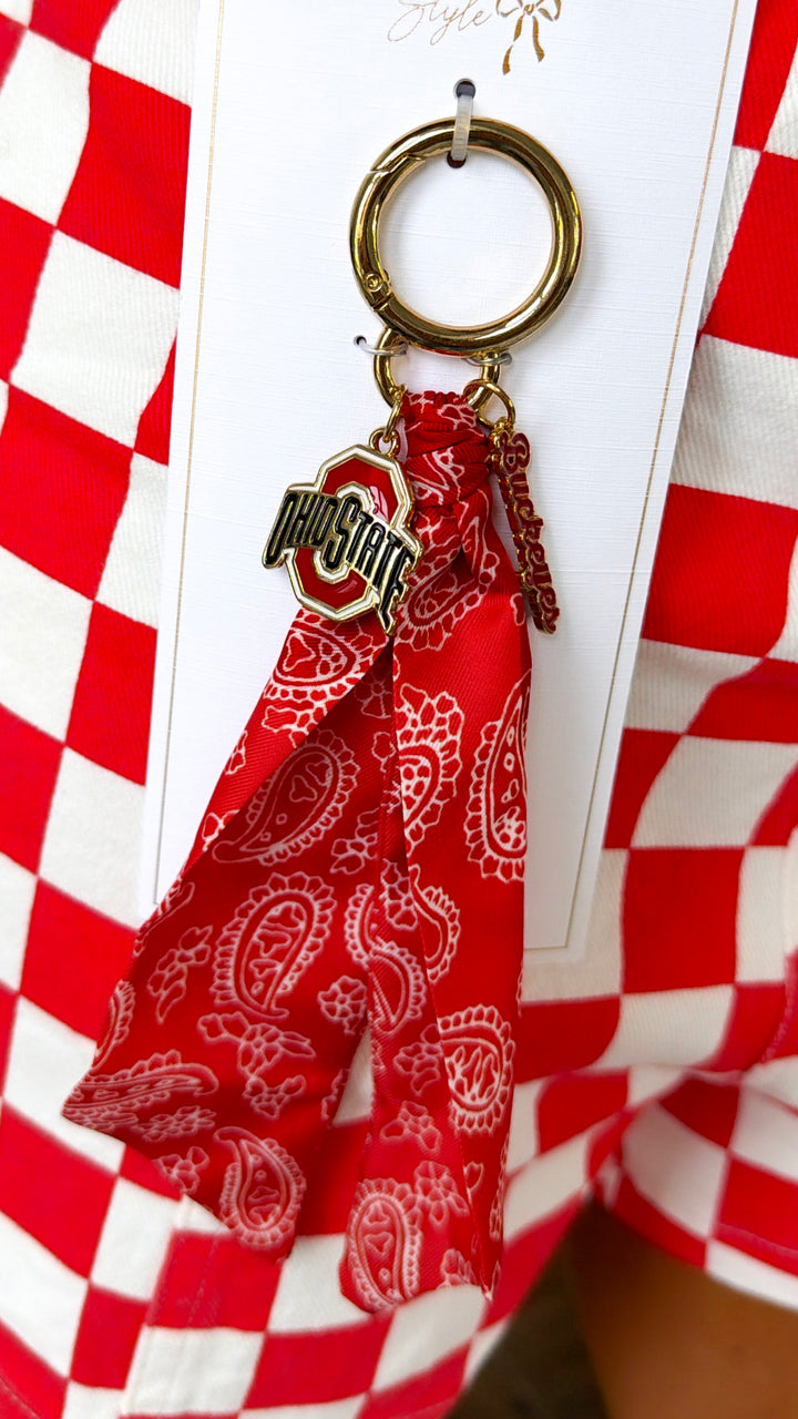 Buckeyes Logo Bandana Bag Charm