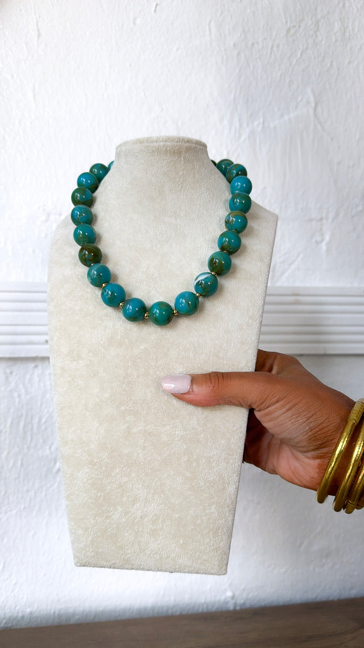 Summer Candy Beads Necklace, Blue