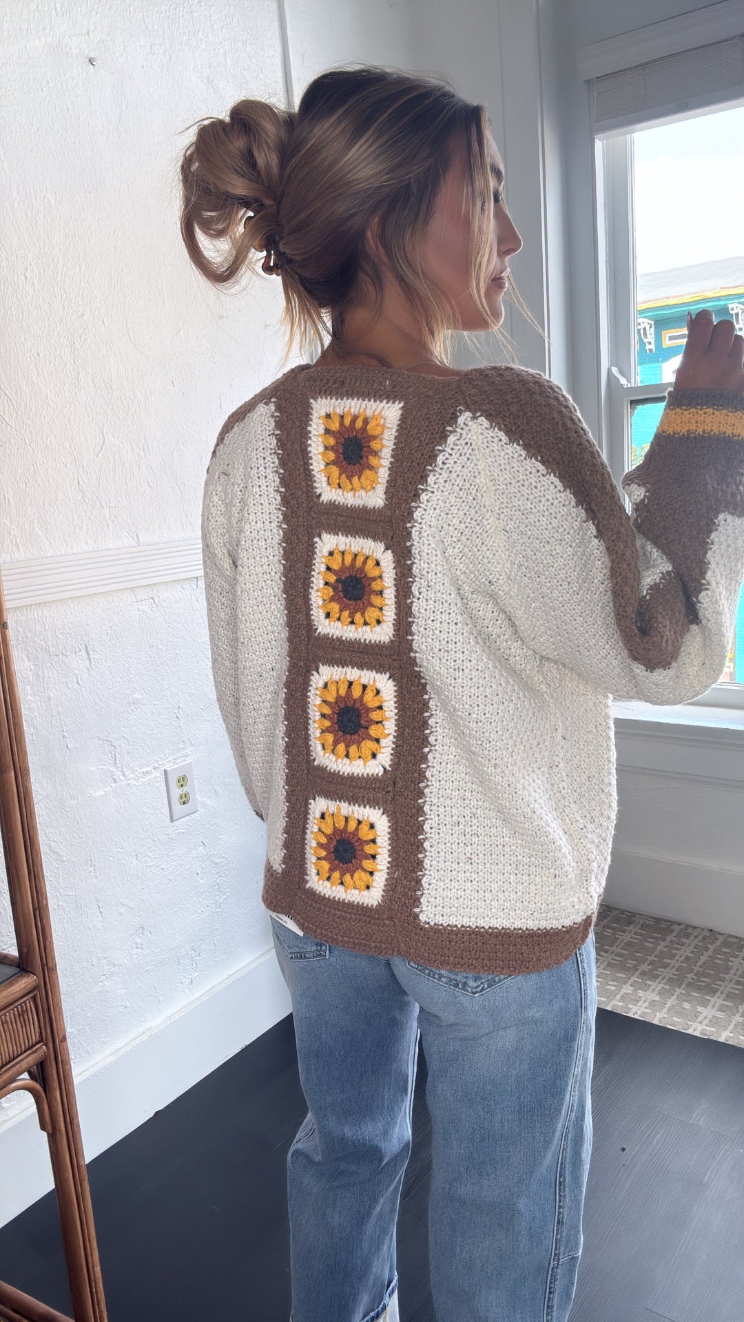 Sunflower Patch Cardigan, Brown