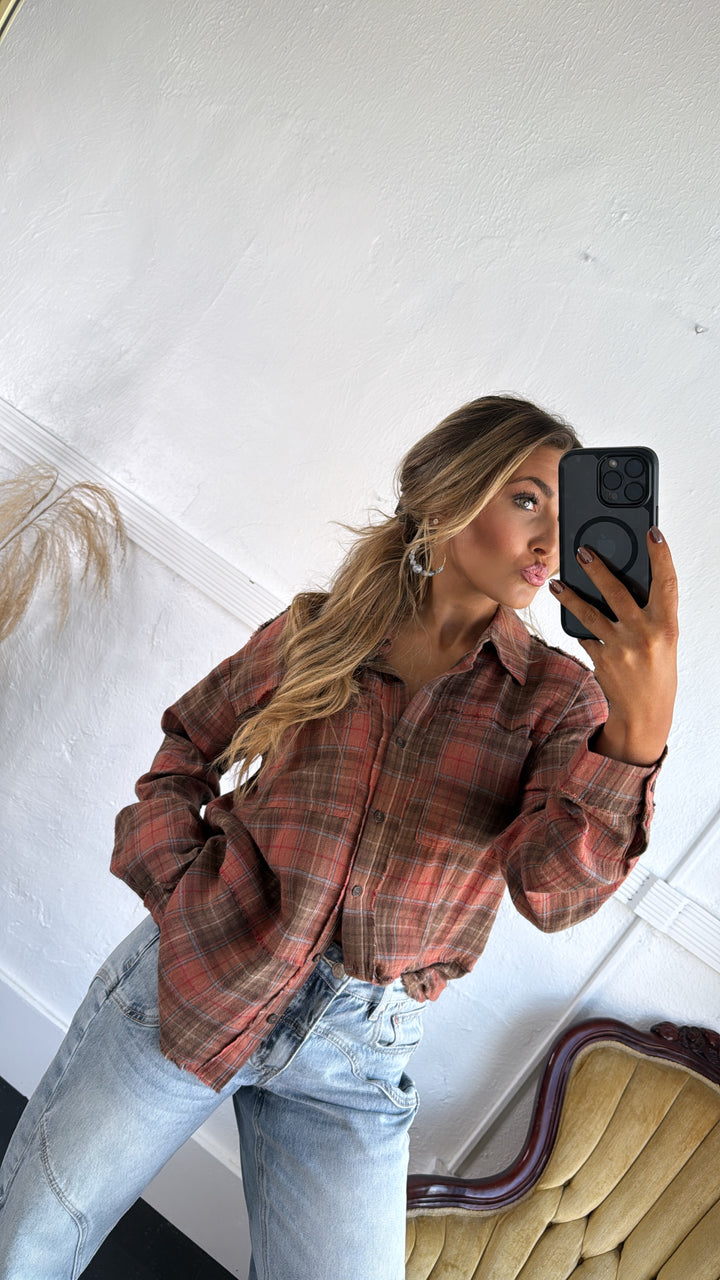 Campfire Cozy Flannel, Rust