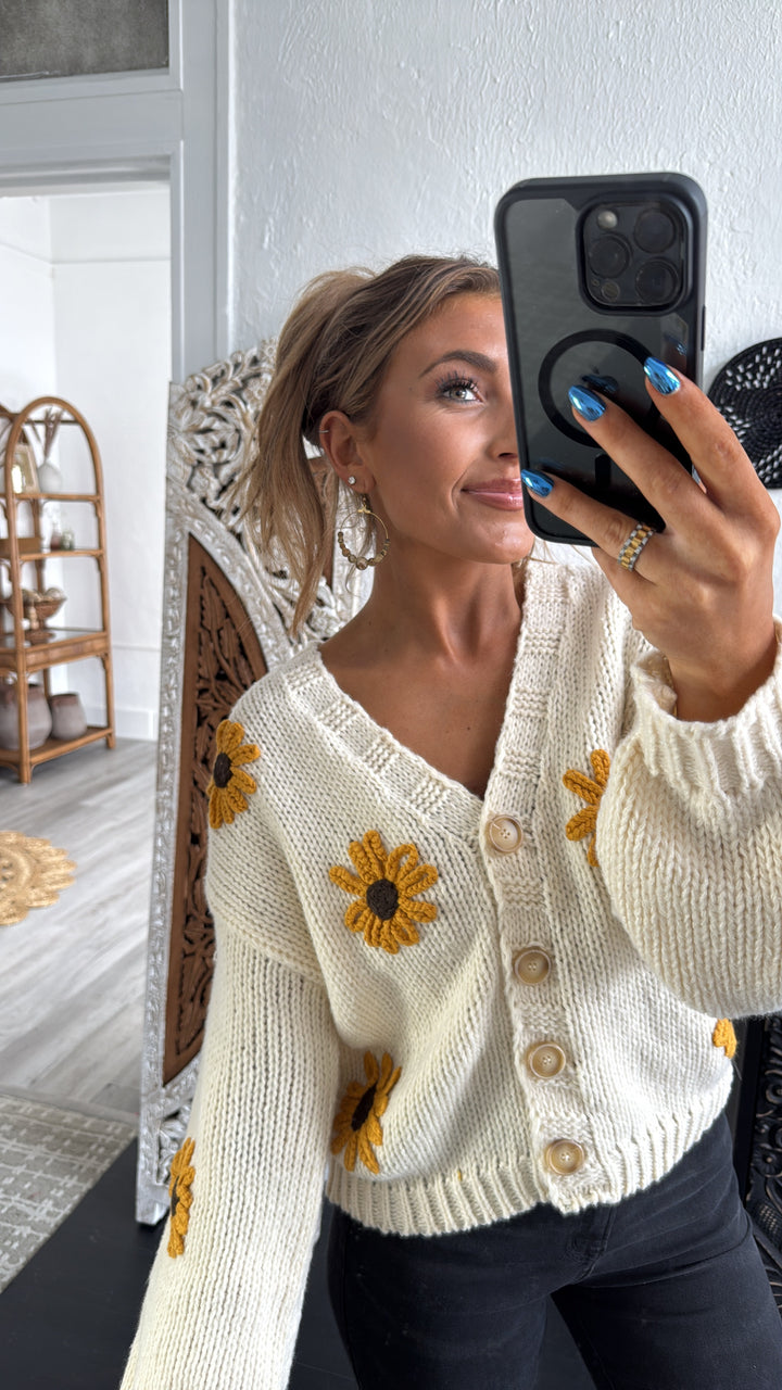 Sunflower Fields Cardigan, Cream