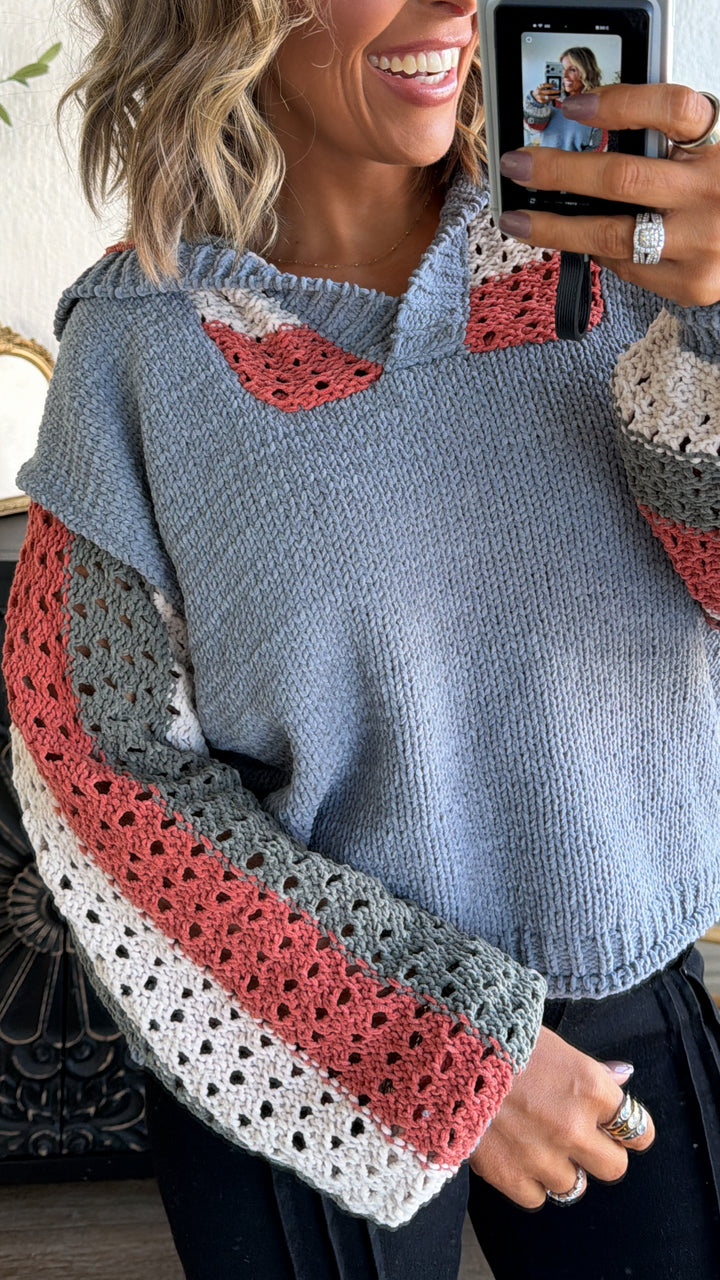 Fog Harbor Knit Sweater, Navy Multi