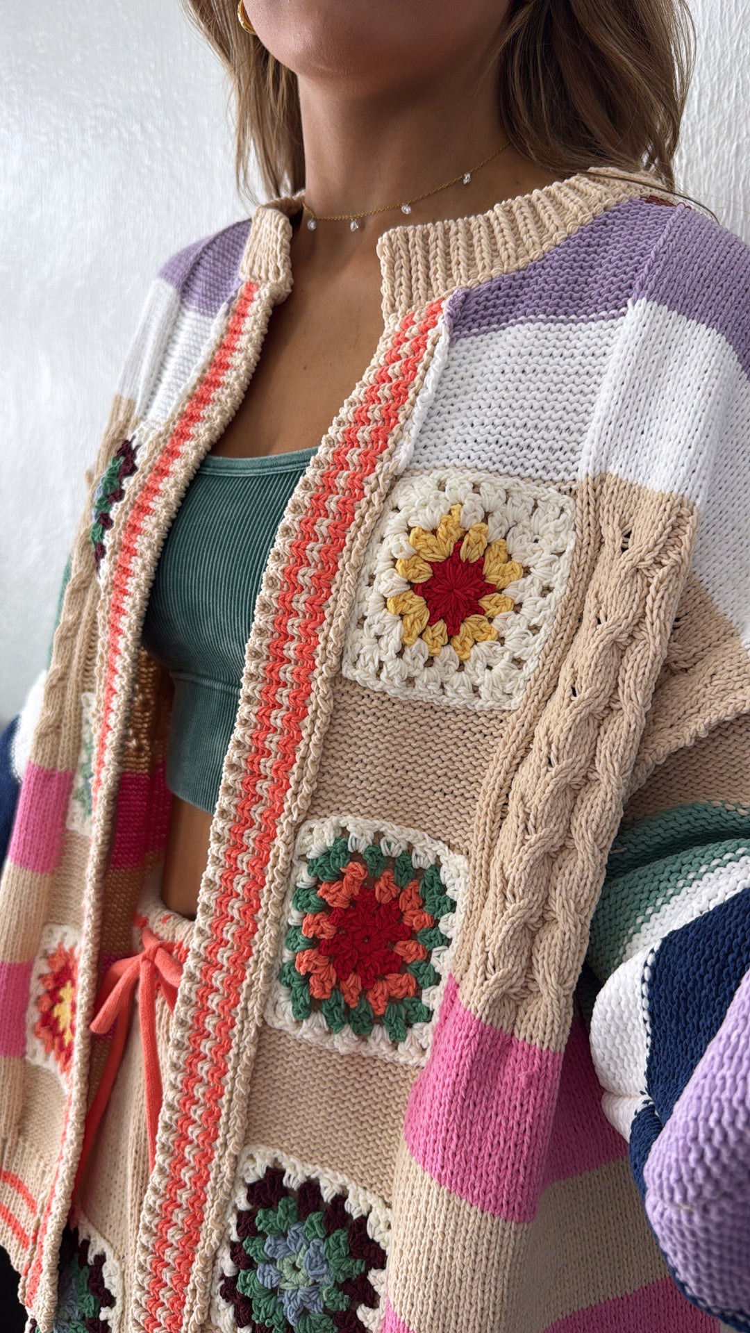 Sophie Color block Cardigan, Multi