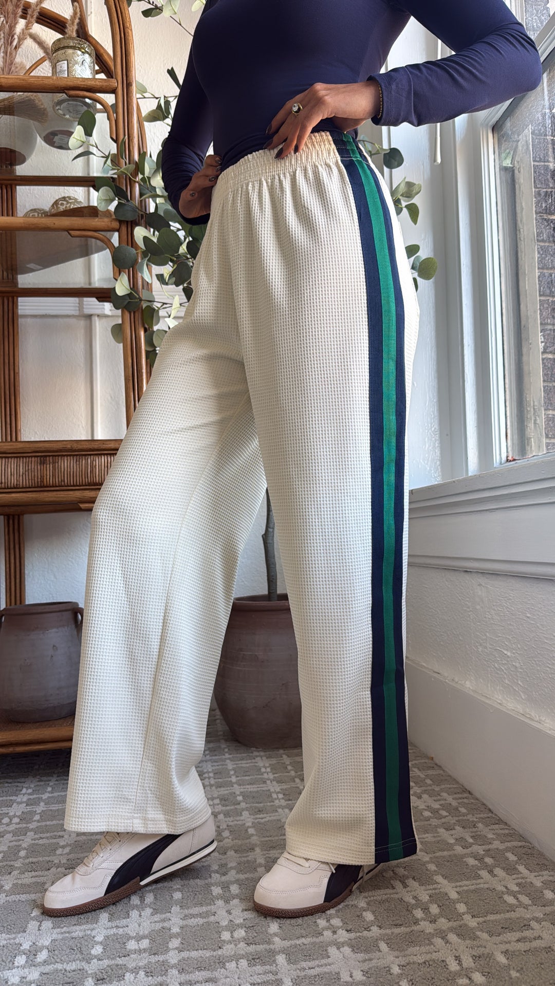 Day Dream Waffle Knit Pant, Cream