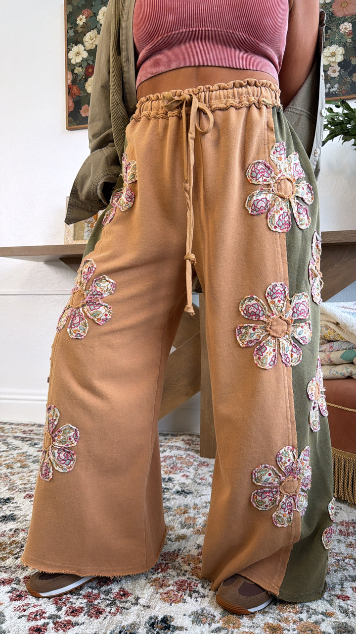 Bloom Babe Patchwork Pant, Rust Multi