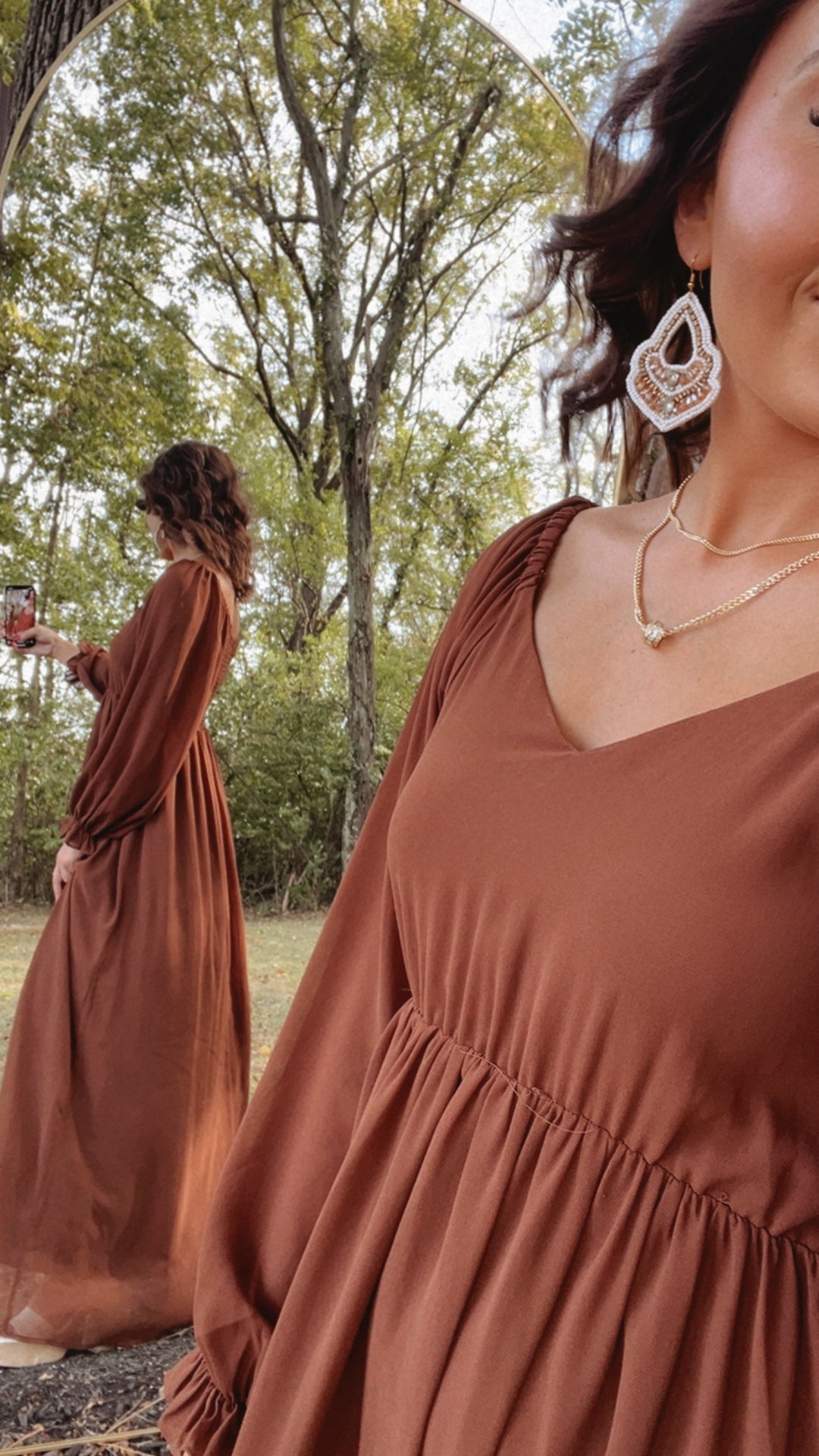 Timeless Romantic Chiffon Maxi Dress, Brown 3XL Timeless Romantic Chiffon Maxi Dress, Brown 3XL