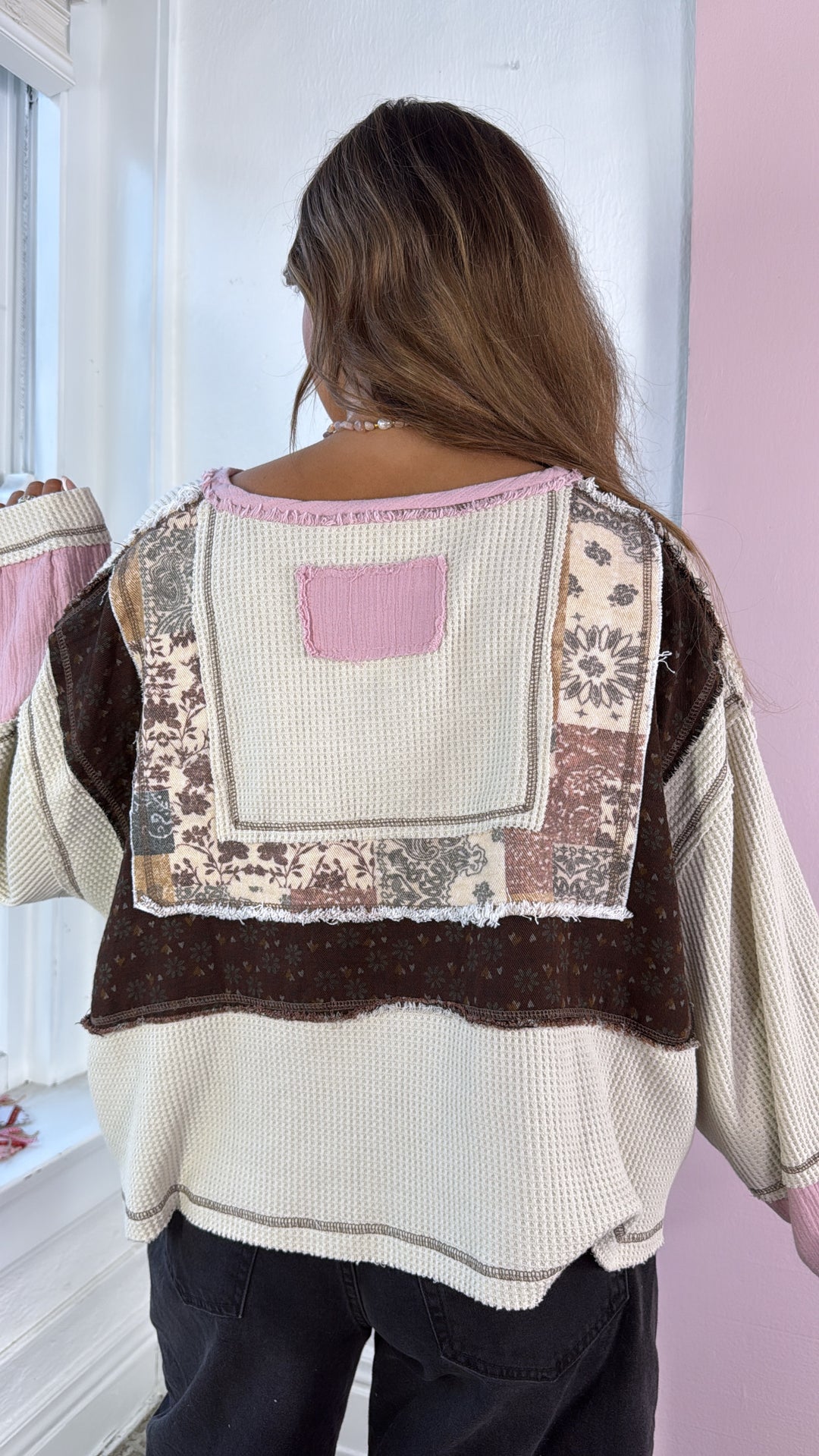 Washed Blush Garden, Oatmeal/Pink