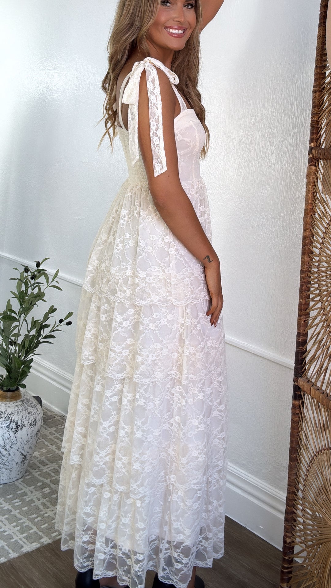 Penelope Floral Maxi Dress, Ivory