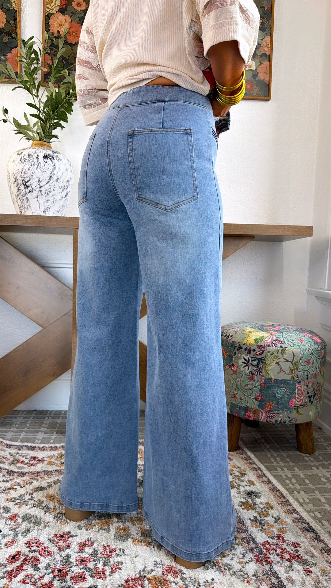 Dallas Wide Leg Denim, Light Wash
