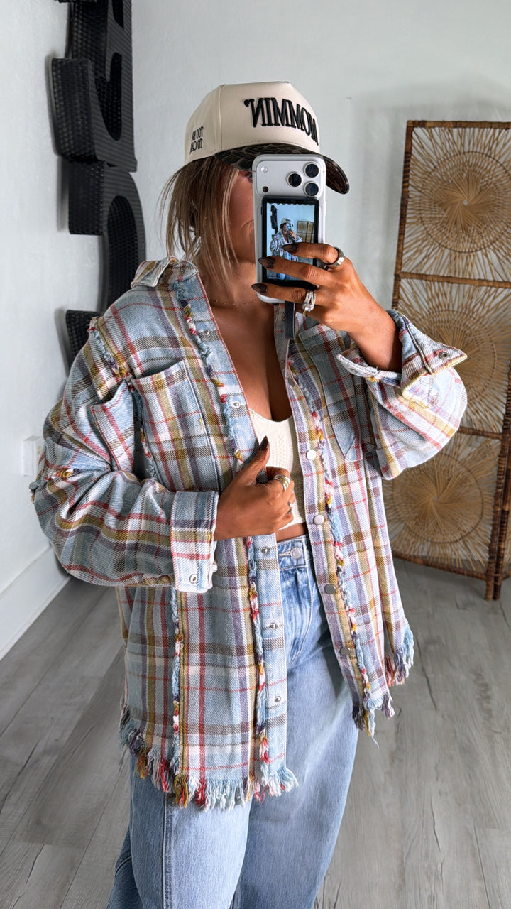 Sunbleach Flannel Top, Lt. Blue